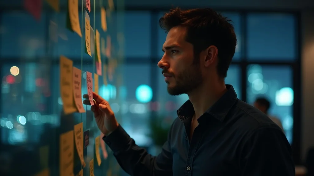 Reflective solo founder contemplating strategy options, highlighting misconceptions about founder roles and the importance of best practices in startup growth.