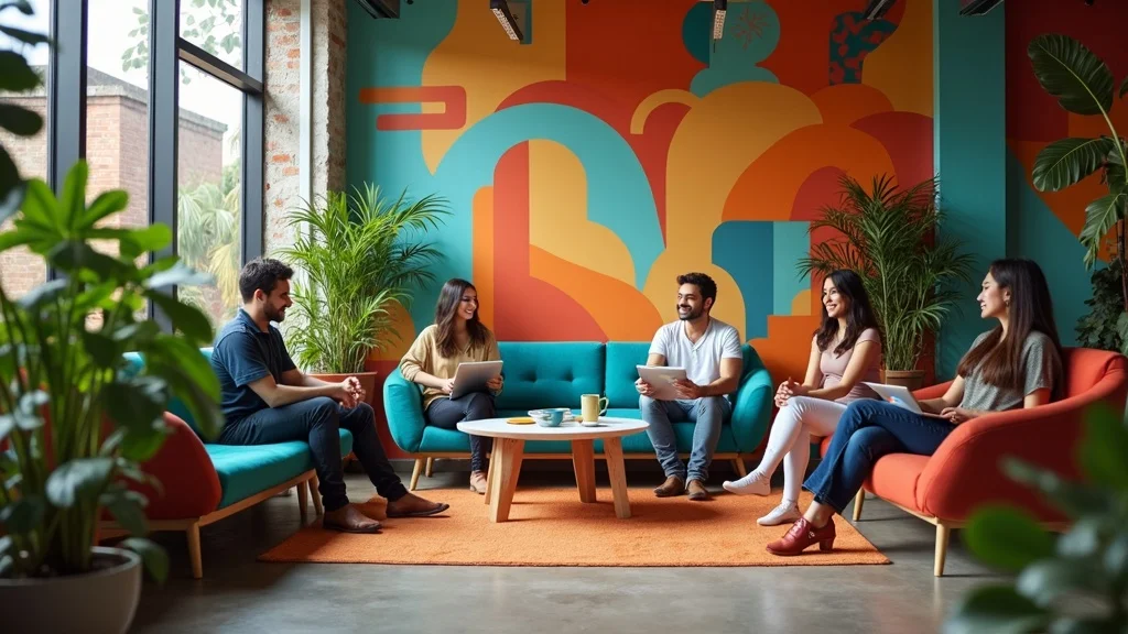 Urban coworking hub with creative professionals in Santa Ana Orange County coworking space, Orange County startup ecosystem map