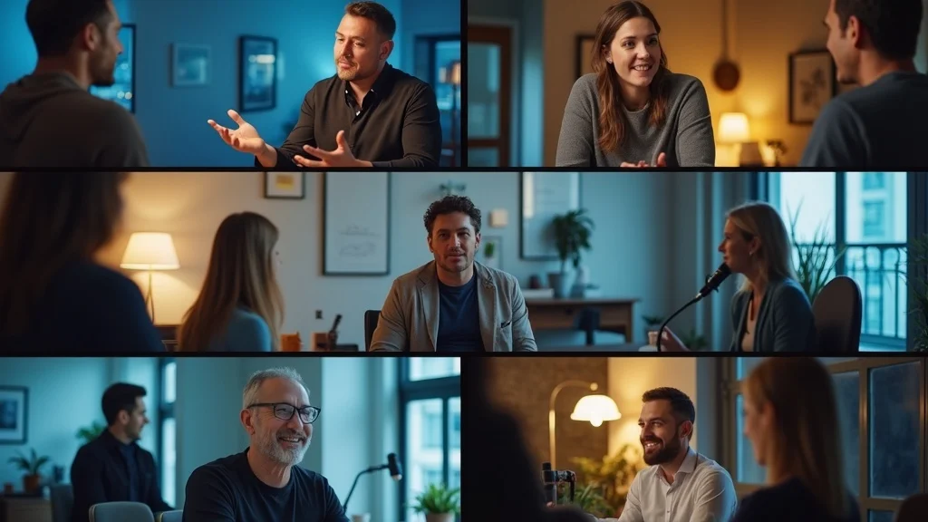 Modern collage of founder interview moments—Spotlight on Startups repurposed assets, digital marketing environment, team reactions.