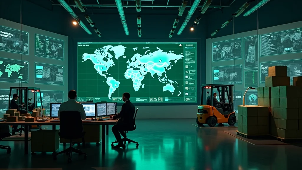 iHerb logistics and e-commerce, operators tracking global shipping and warehouse robots in Irvine center