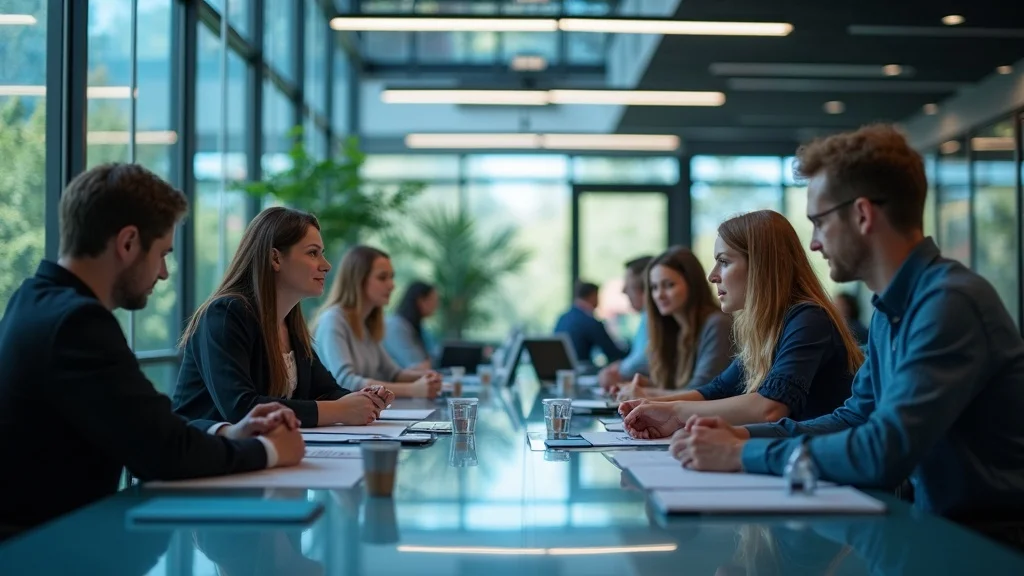 Sleek innovation campus with founders collaborating at UCI Beall Applied Innovation, coworking space in Orange County