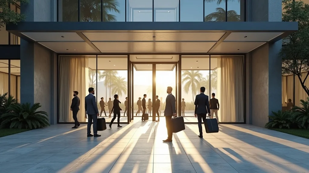 Modern office building exterior in Irvine, California with busy professionals reflecting tech startup activity — irvine ca tech startup growth guide, photorealistic, crisp ultra-realistic detail