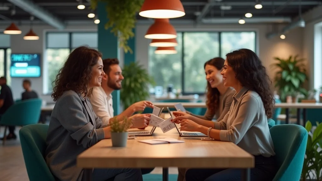 Orange County incubator workspace with diverse founders networking - tech startups, incubator, orange county tech