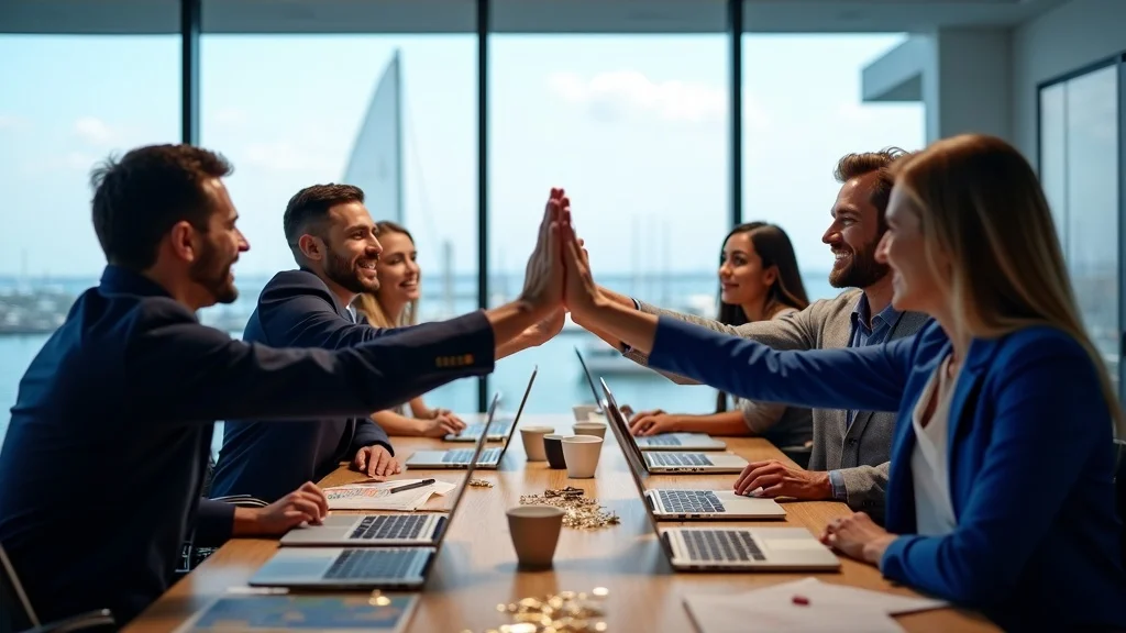 Fintech founders celebrating Series A funding in Newport Beach - tech startup, funding round, orange county