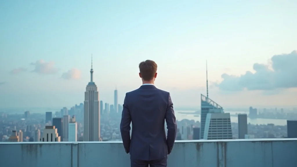 startup fundraising tips optimistic business vision forward-looking founder futuristic skyline