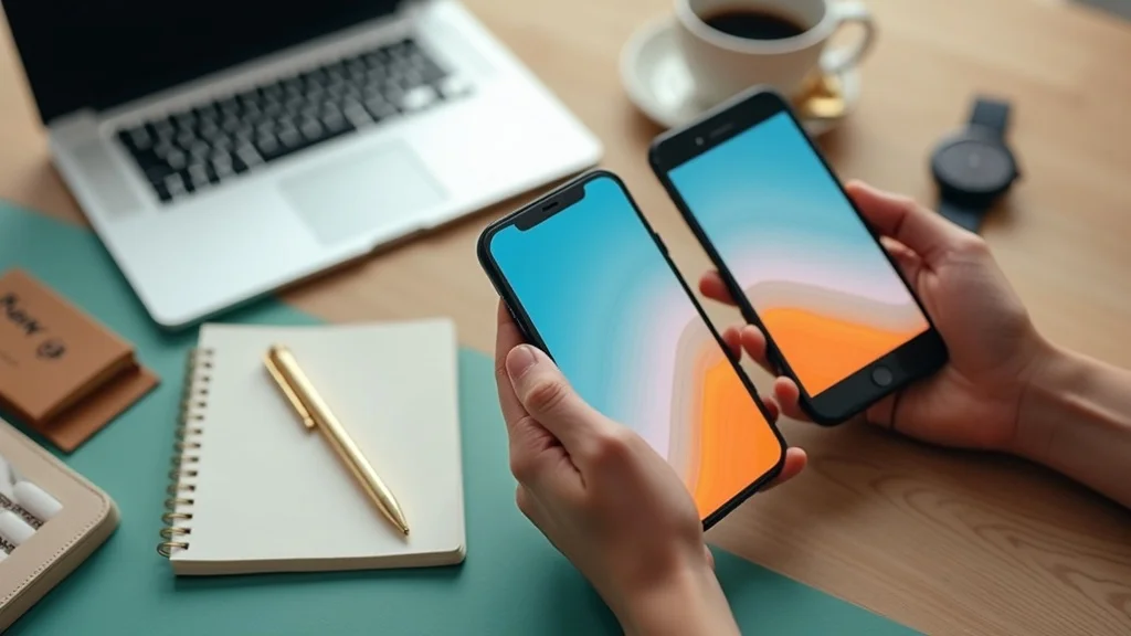 Modern flat lay of digital tools for tech startups in Orange County - startup founder, tech startup