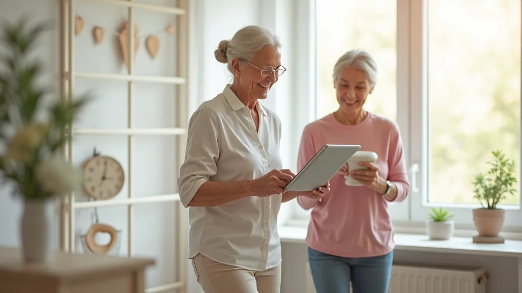 older adult using Vertigenius for remote therapeutic monitoring and at-home vestibular rehab