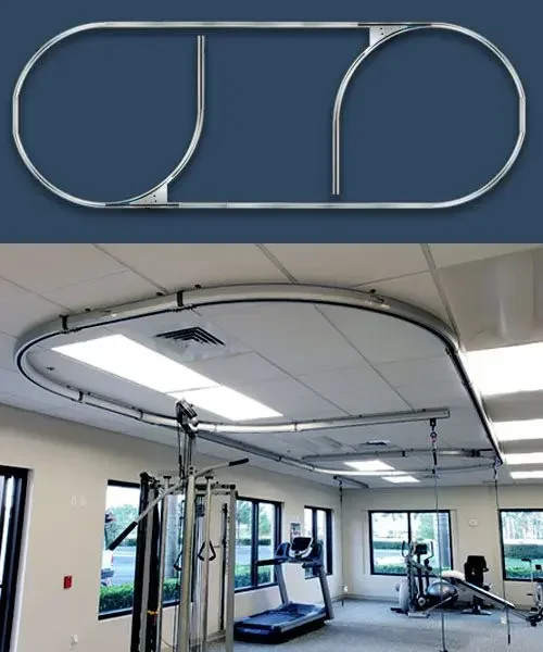 rehabilitation clinicians attending educational session on solo-step fall protection system research and applications