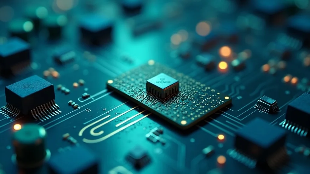 Close-up of embedded resistor in multilayer PCB showing resistive material integration