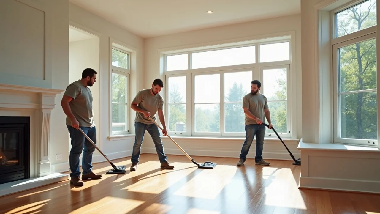 Professional construction cleanup team creates pristine, safe site for contractors