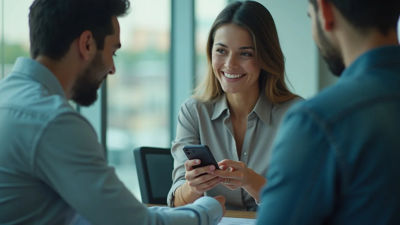 future of business texting demonstrated by positive interaction between business representative and client via SMS