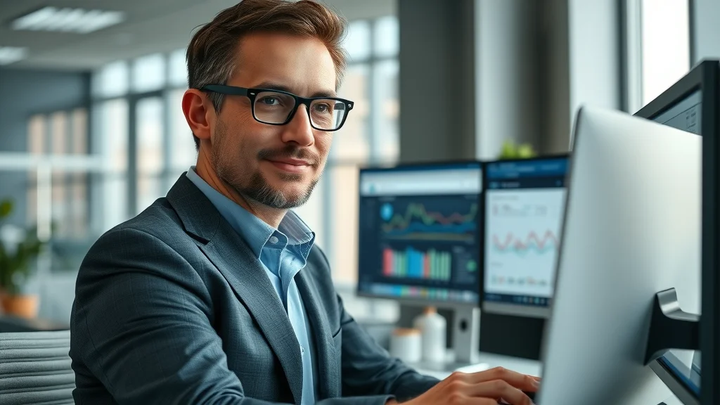 Professional digital marketing strategist analyzing AI search data to optimize authority engine optimization
