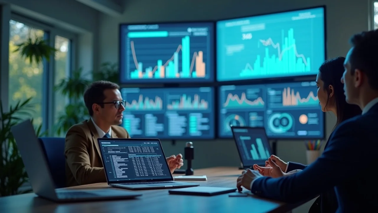 Professional workspace displaying structured data and digital reputation metrics highlighting the infrastructure to build authority in AI search