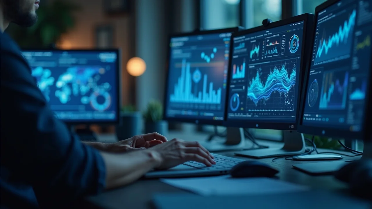 Digital business content with AI data charts and clear structured information, highlighting getting cited by ChatGPT in Orange County