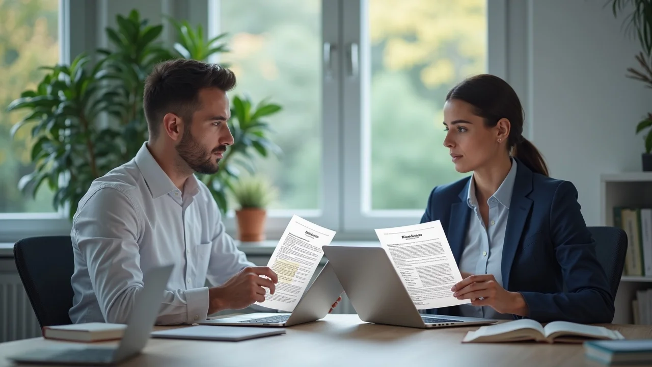 Comparison of shallow versus in-depth web content with business people analyzing reports, illustrating effective strategy for getting cited by ChatGPT