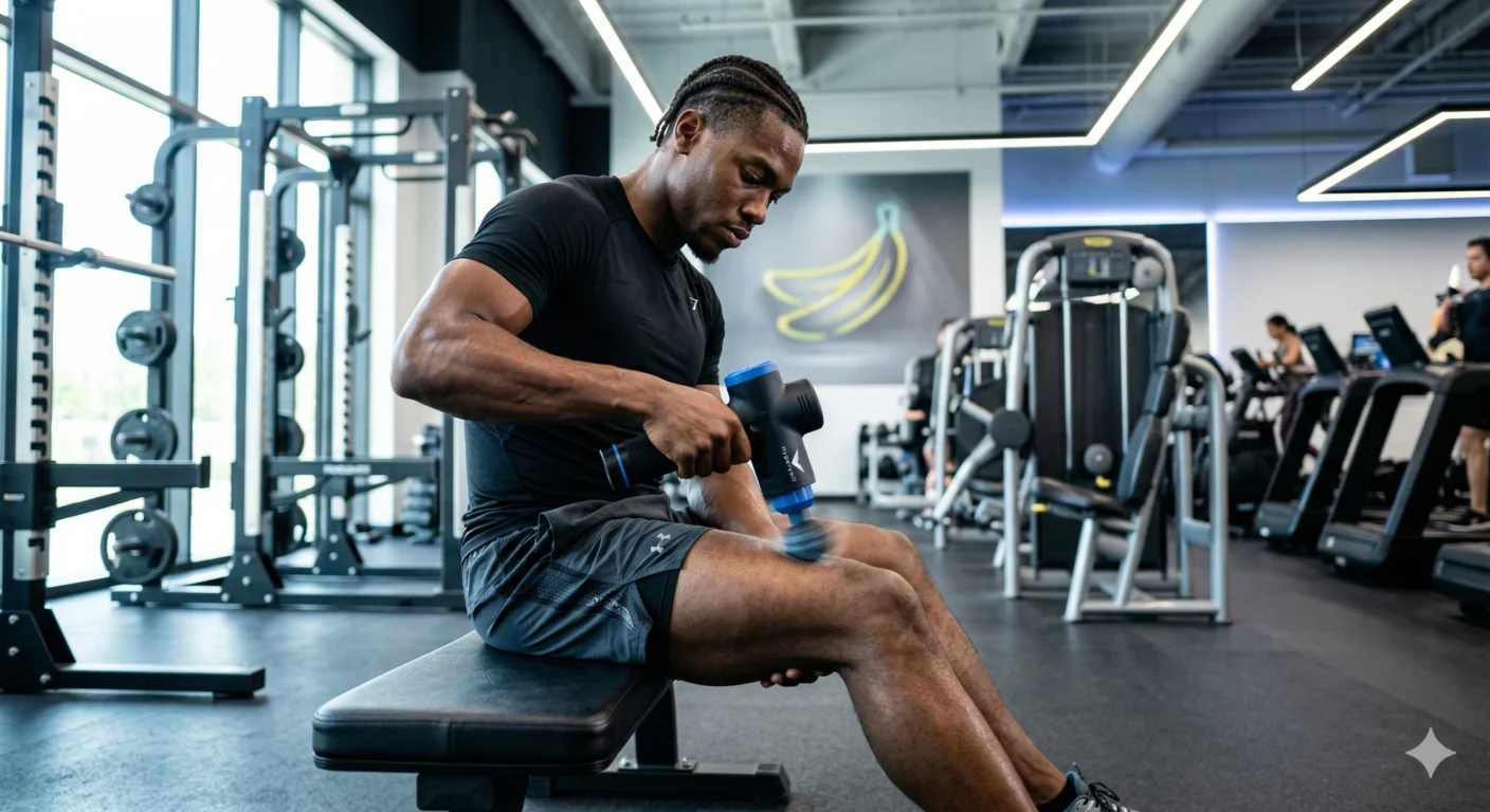 Motivated young athlete preparing CBD tincture smoothie as part of proactive recovery routine